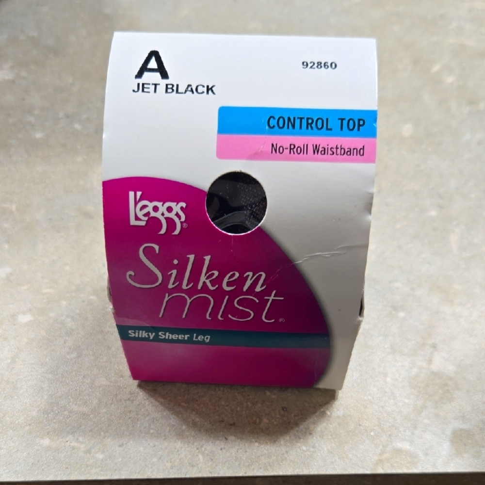 Silken Mist Jet Black Control Top Hosiery